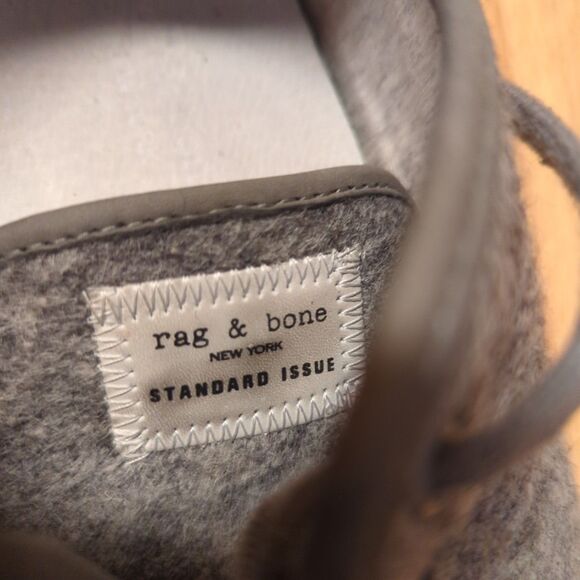 Rag & Bone Standard Issue Felted Wool Sneakers Womens US 8 EU 39 Gray Lace Up - Picture 8 of 8